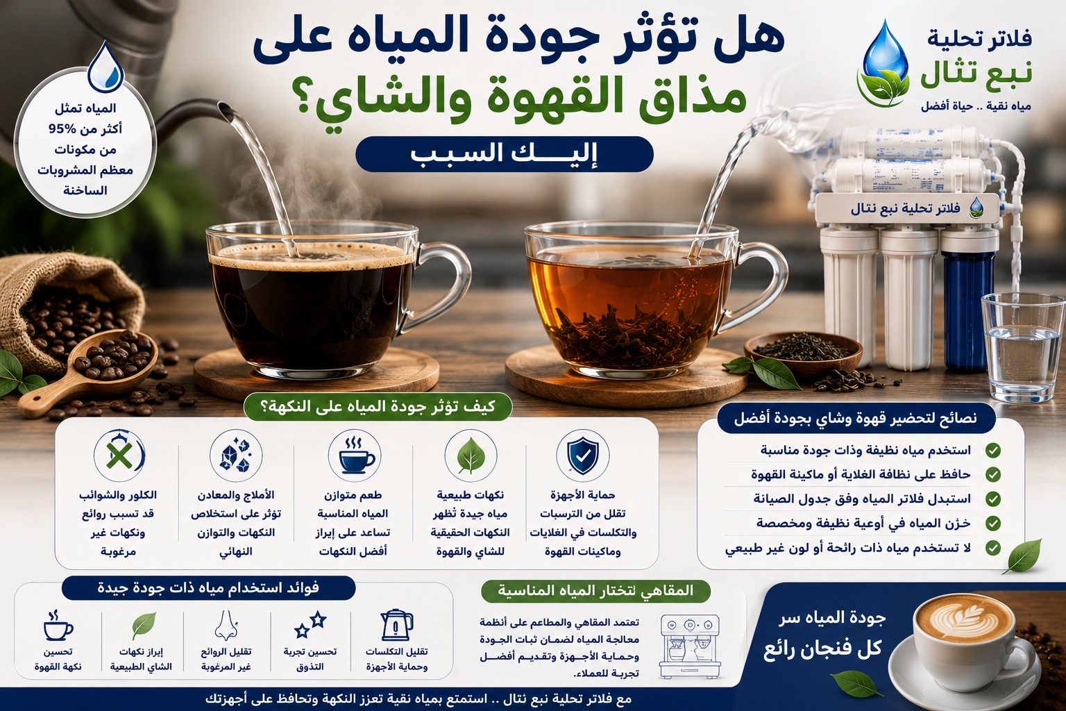 هل تؤثر جودة المياه على مذاق القهوة والشاي؟ إليك السبب