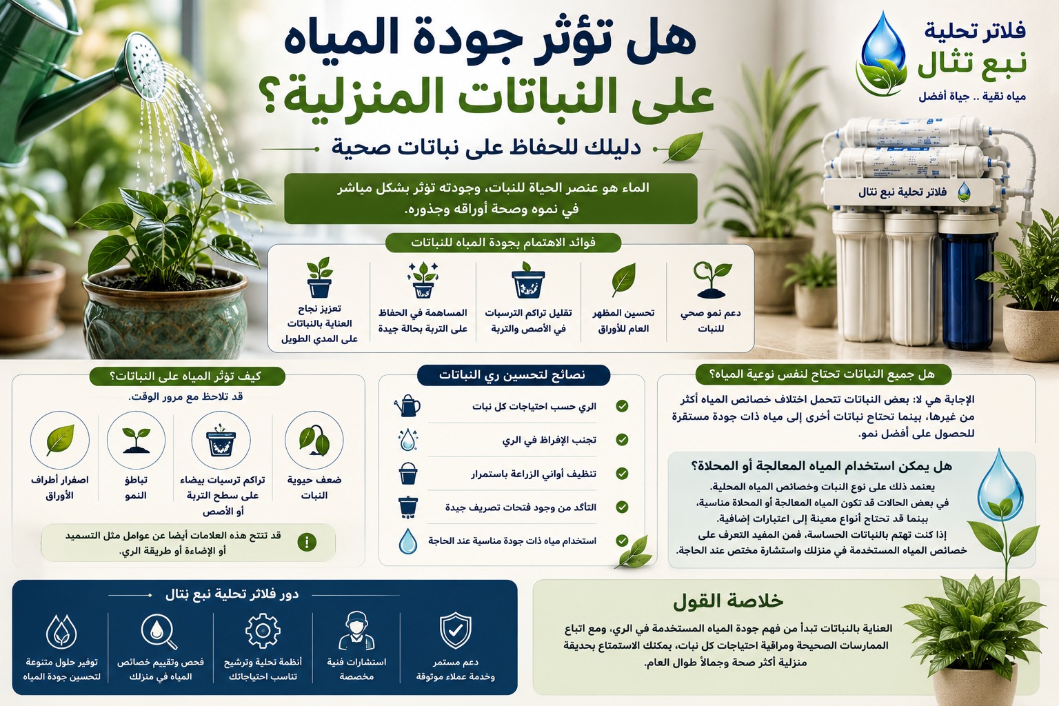 هل تؤثر جودة المياه على النباتات المنزلية؟ دليل شامل للعناية بالنباتات